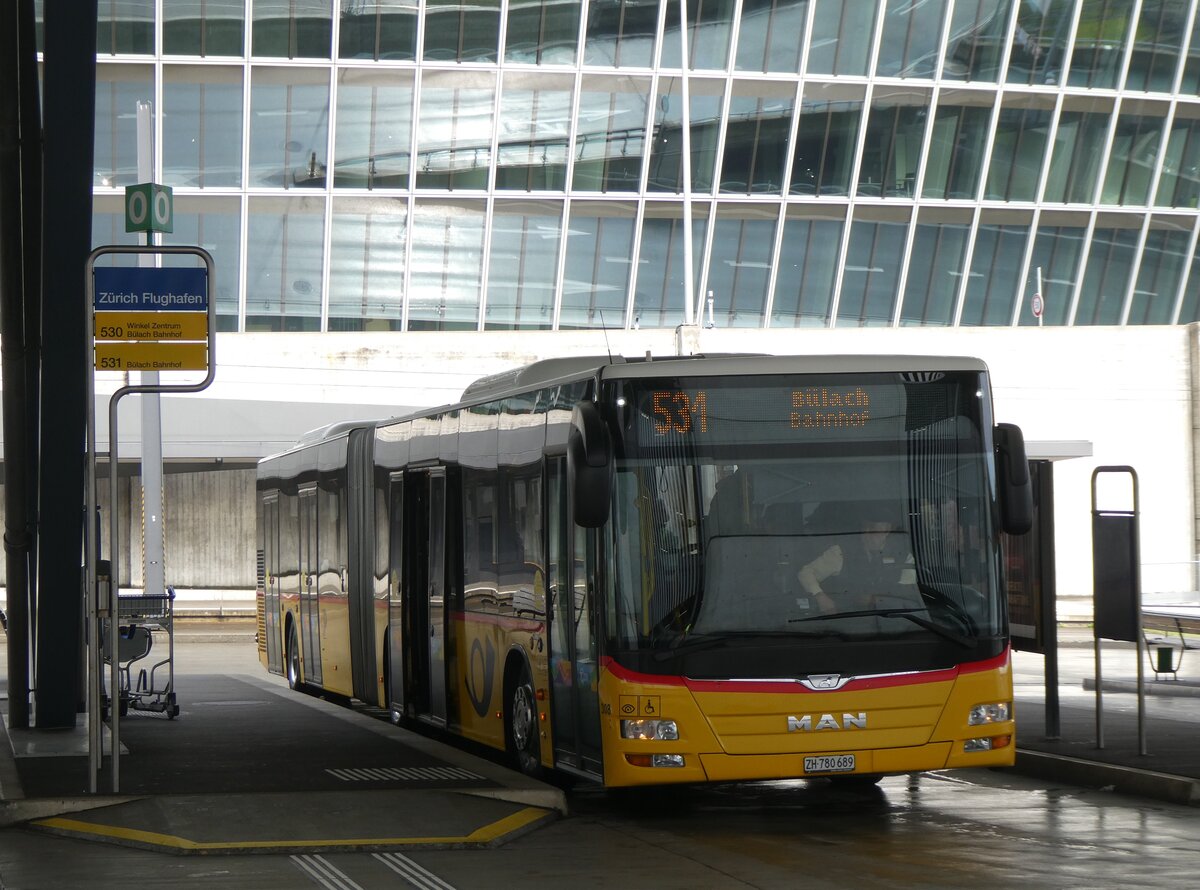 (273'419) - PostAuto Z�rich - Nr. 308/ZH 780'689/PID 10'282 - MAN am 29. M�rz 2025 in Z�rich-Flughafen