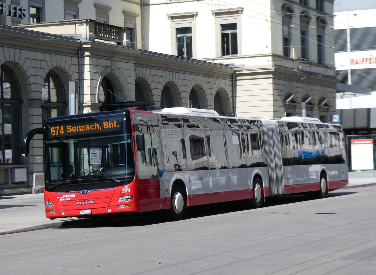 (273'483) - SW Winterthur - Nr. 369/ZH 515'369 - MAN am 2. April 2025 beim Hauptbahnhof Winterthur