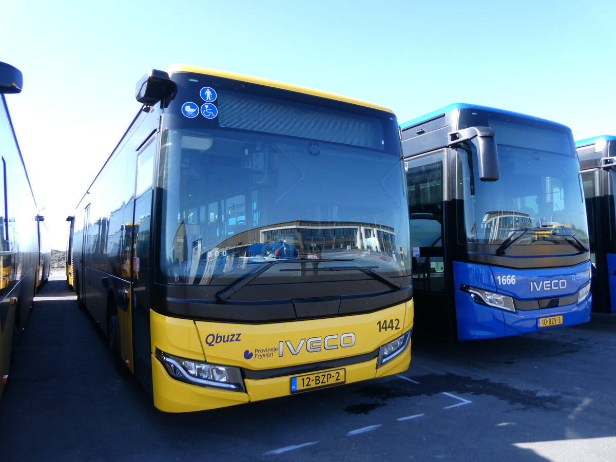 (273'638) - Qbuzz, Groningen - Nr. 1442/12-BZP-2 - Iveco am 5. April 2025 in Dokkum, Garage