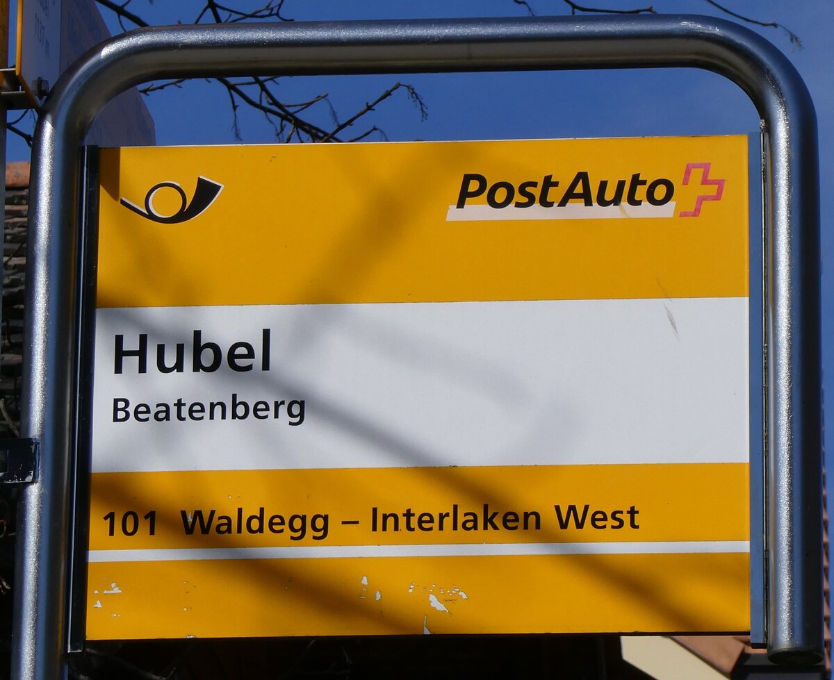 (273'790) - PostAuto-Haltestelle - Beatenberg, Hubel - am 10. April 2025