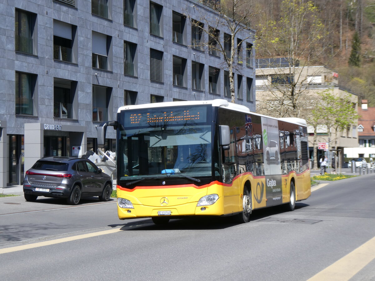 (273'804) - PostAuto Bern - BE 610'540/PID 11'404 - Mercedes am 10. April 2025 beim Bahnhof Interlaken Ost