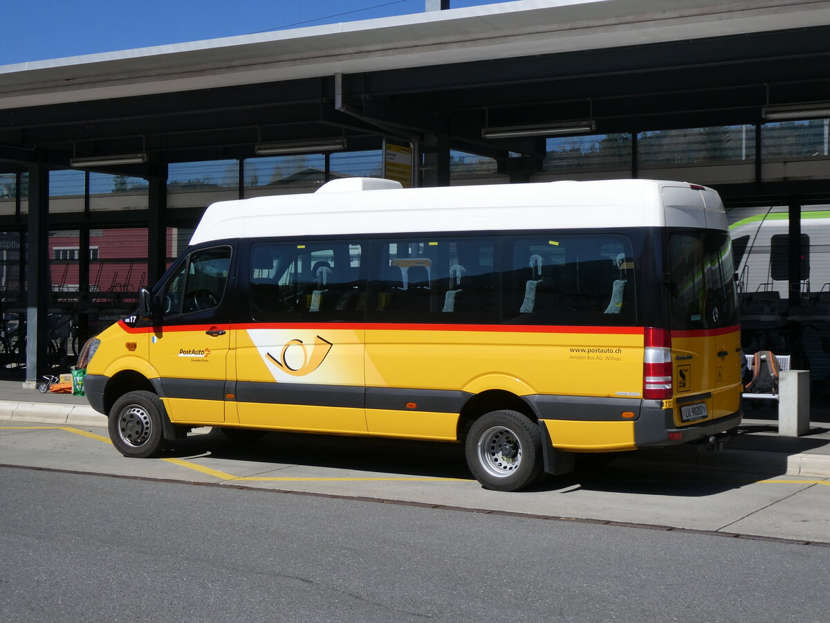 (273'829) - Amstein, Willisau - Nr. MB 17/LU 90'207/PID 5650 - Mercedes (ex Schnider, Sch�pfheim) am 11. April 2025 beim Bahnhof Sch�pfheim