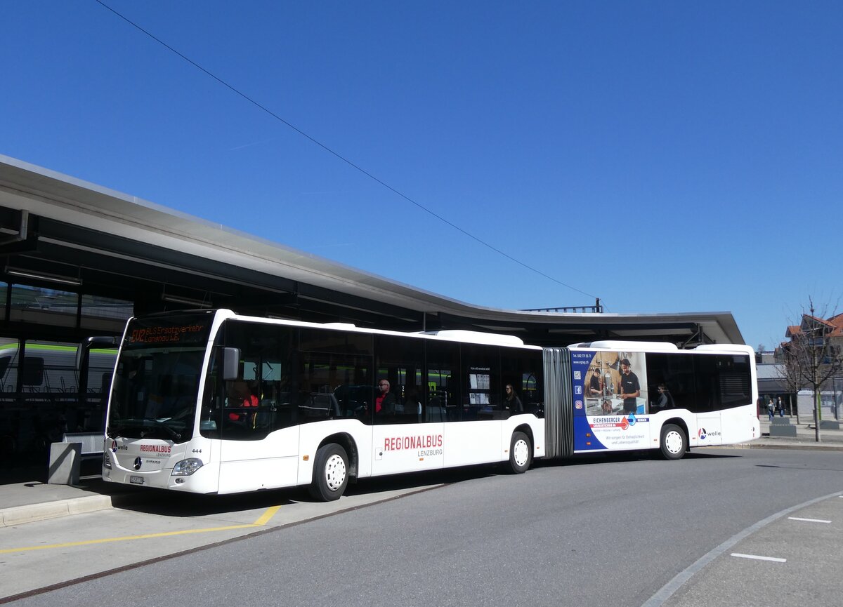 (273'840) - Knecht, Windisch - Nr. 444/AG 248'139 - Mercedes am 11. April 2025 beim Bahnhof Sch�pfheim