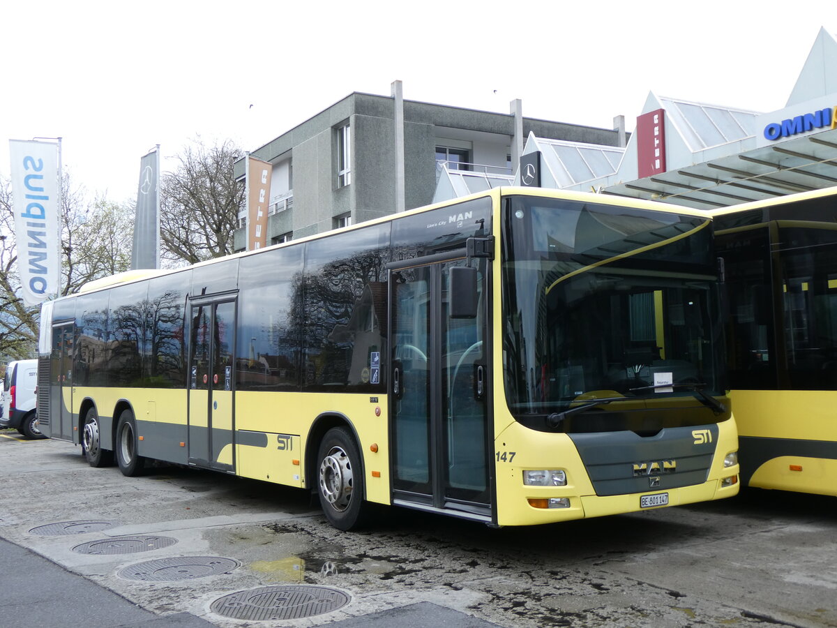(273'939) - STI Thun - Nr. 147/BE 801'147 - MAN am 13. April 2025 in Thun, Garage