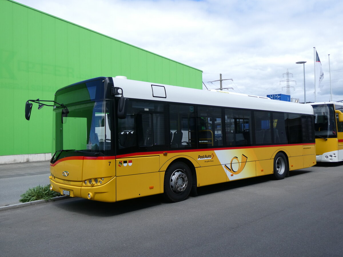 (274'053) - PostAuto Bern - Nr. 7/BE 435'814/PID 5576 - Solaris (ex Lengacher, Wichtrach Nr. 4) am 18. April 2025 in Kerzers, Interbus