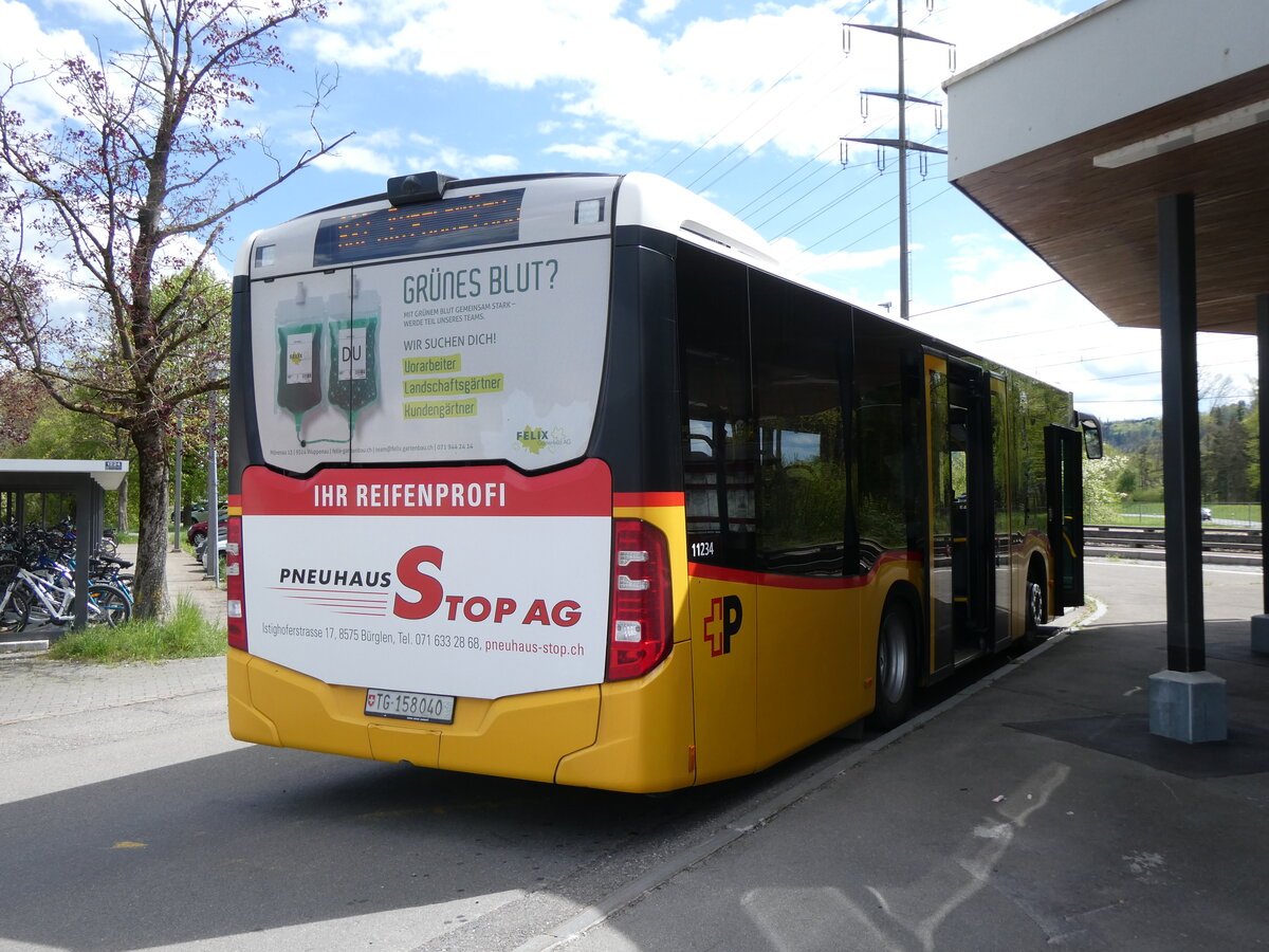 (274'116) - PostAuto Ostschweiz - TG 158'040/PID 11'234 - Mercedes am 22. April 2025 beim Bahnhof M�llheim-Wigoltingen