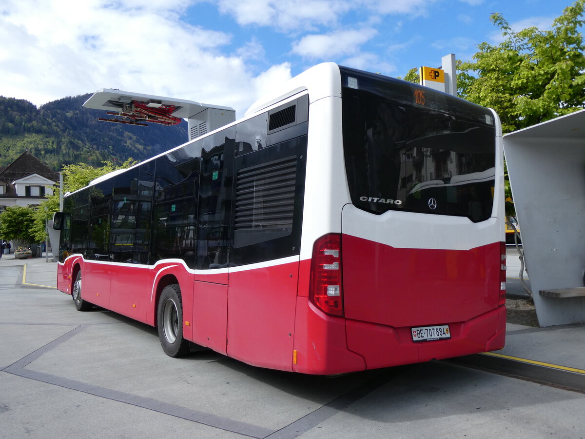 (274'167) - PostAuto Bern - BE 707'884/PID 12'414 - Mercedes (ex Wiener Linien, A-Wien Nr. 8154) am 24. April 2025 beim Bahnhof Interlaken West