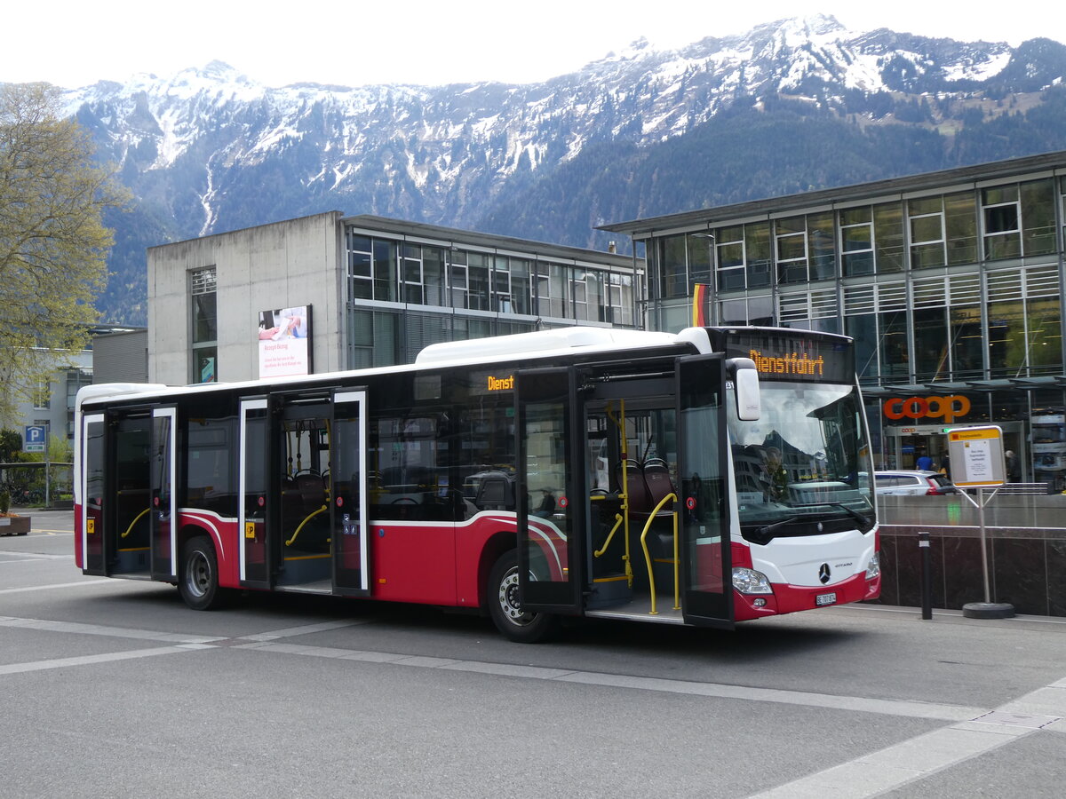 (274'170) - PostAuto Bern - BE 707'874/PID 12'319 - Mercedes (ex Wiener Linien, A-Wien Nr. 8163) am 24. April 2025 beim Bahnhof Interlaken Ost