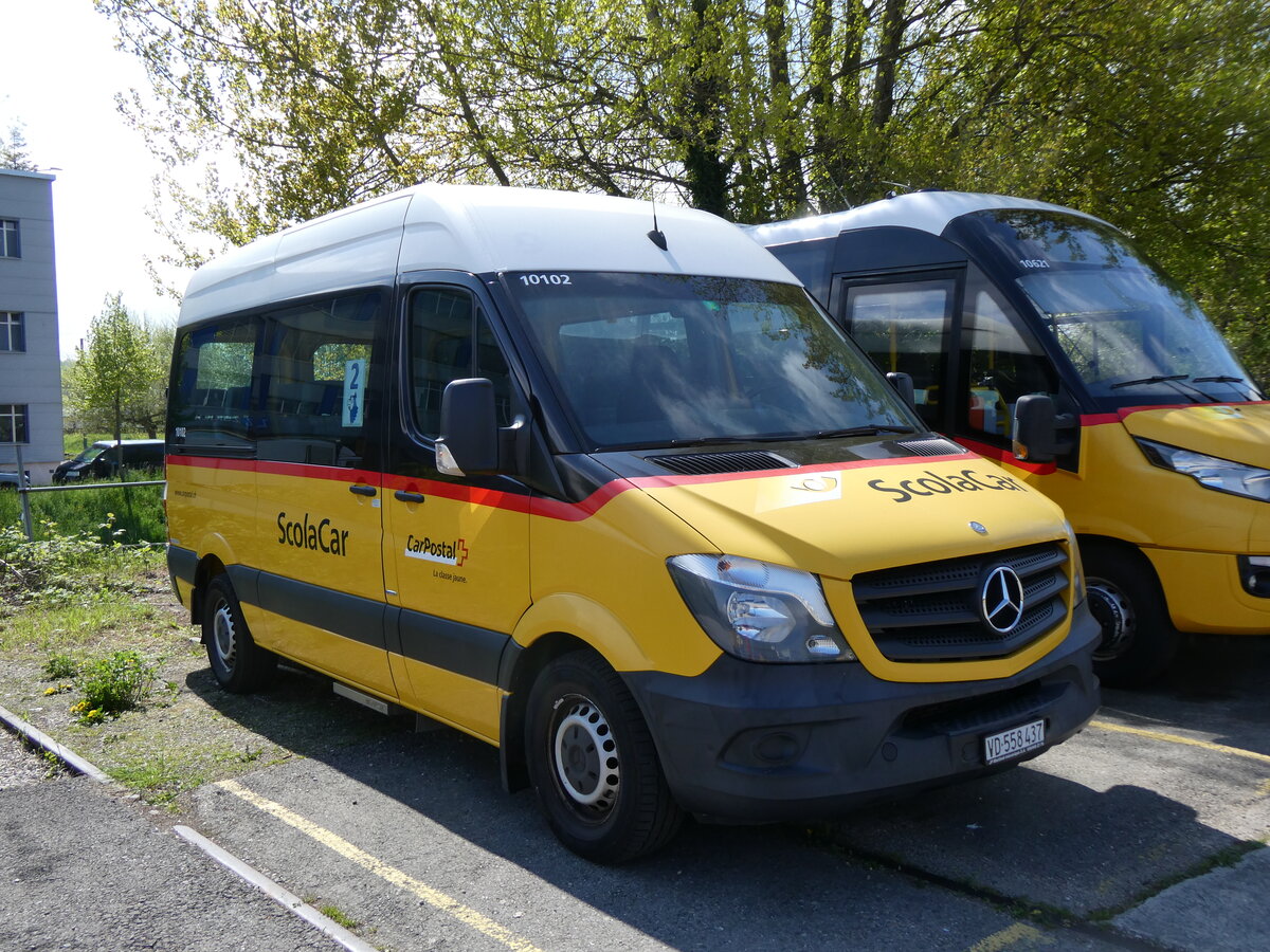 (274'218) - CarPostal Ouest - VD 558'437/PID 10'102 - Mercedes am 26. April 2025 in Yverdon, Garage