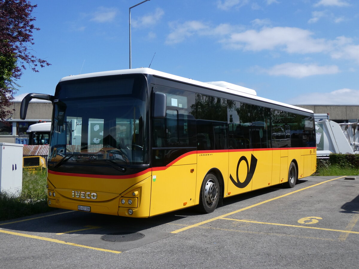 (274'247) - CarPostal Ouest - VD 457'098/PID 11'226 - Iveco am 26. April 2025 in Yverdon, Garage