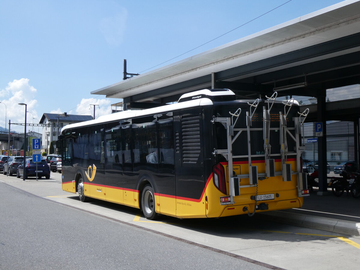 (274'351) - Amstein, Willisau - Nr. MAN 10/LU 15'605/PID 11'927 - MAN am 28. April 2025 beim Bahnhof Sch�pfheim