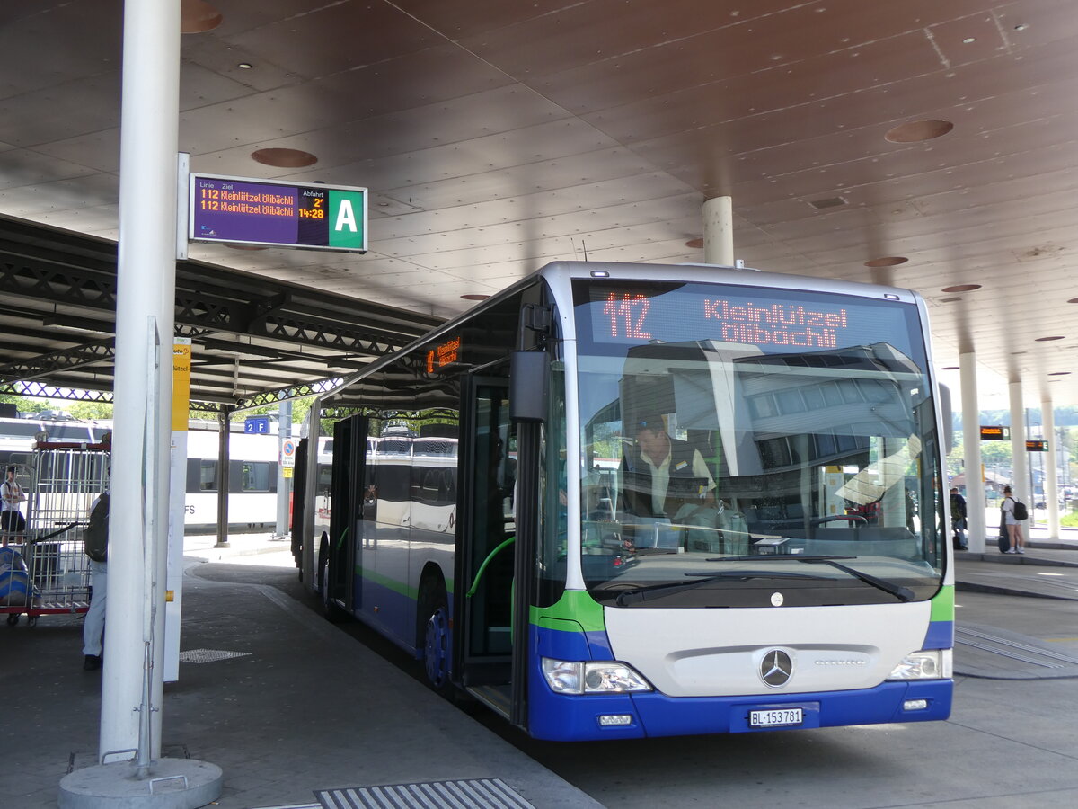 (274'469) - PostAuto Nordschweiz - BL 153'781/PID 12'422 - Mercedes (ex TPL Lugano Nr. 406) am 2. Mai 2025 beim Bahnhof Laufen