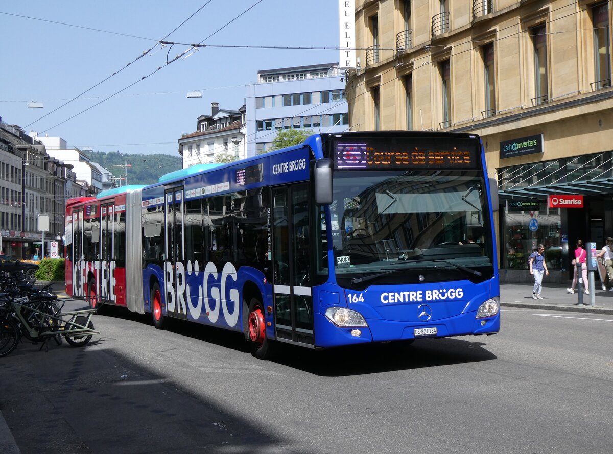 (274'488) - VB Biel - Nr. 164/BE 821'164 - Mercedes am 2. Mai 2025 beim Bahnhof Biel
