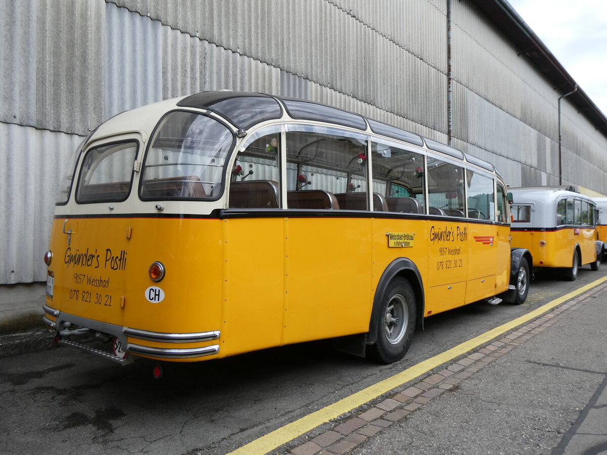 (274'537) - Gm�nder, Weissbad - AI 817 - Saurer/Gangloff (ex P 23'144; ex P 2213) am 3. Mai 2025 in Attikon, Wegm�ller