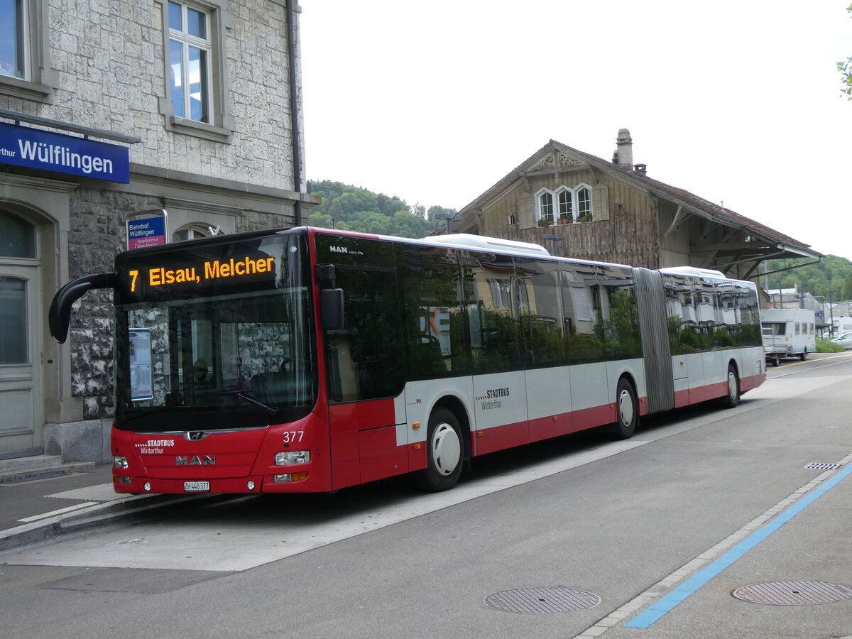 (274'634) - SW Winterthur - Nr. 377/ZH 440'377 - MAN am 3. Mai 2025 beim Bahnhof Winterthur W�lflingen