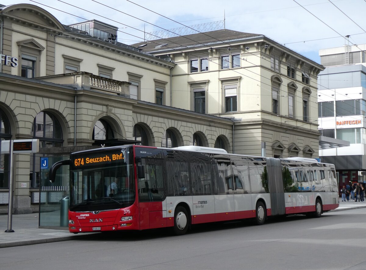 (274'640) - SW Winterthur - Nr. 375/ZH 680'375 - MAN am 3. Mai 2025 beim Hauptbahnhof Winterthur