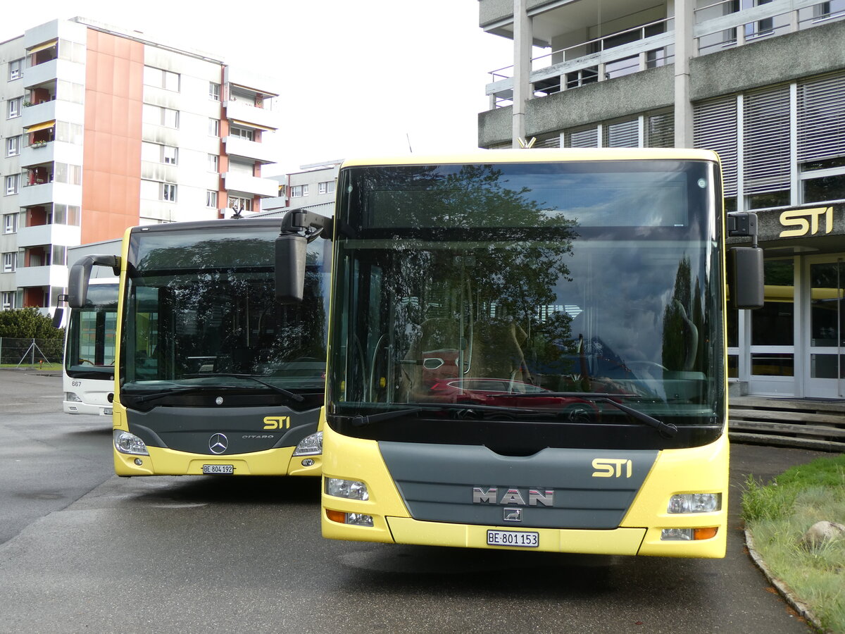 (274'652) - STI Thun - Nr. 153/BE 801'153 - MAN am 4. Mai 2025 in Thun, Garage