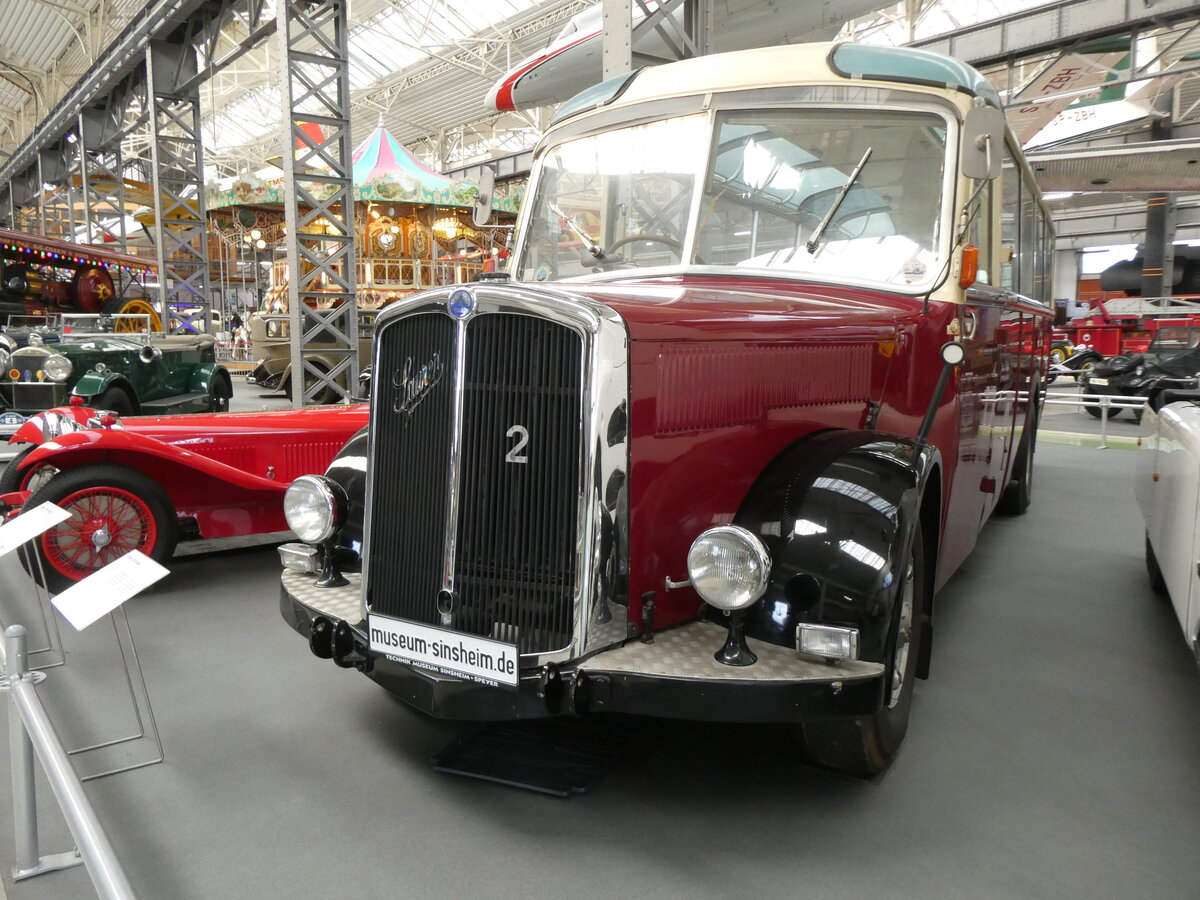 (275'479) - Museum, Sinsheim - Nr. 2 - Saurer/R&J (ex Renndienst-Fahrzeug; ex Sol�r&Fontana, CH-Ilanz) am 12. Mai 2025 in Speyer, Technik-Museum
