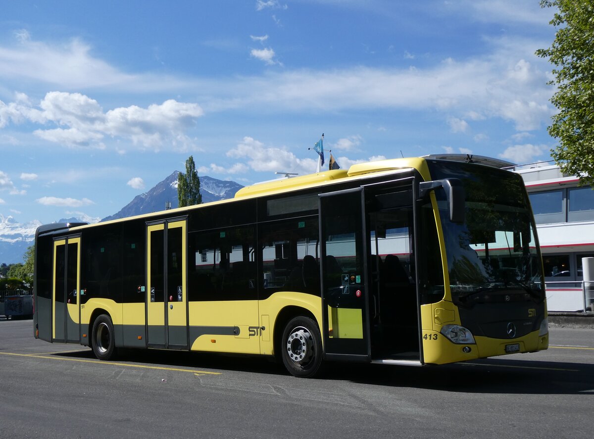 (275'708) - STI Thun - Nr. 413/BE 851'413 - Mercedes am 19. Mai 2025 bei der Schiffl�ndte Thun
