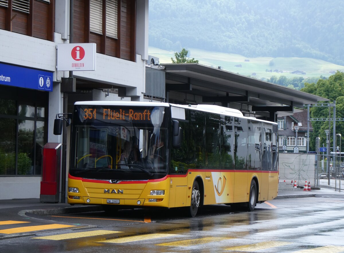 (275'753) - PostAuto Zentralschweiz - Nr. 512/OW 10'601/PID 10'591 - MAN (ex Nr. 1; ex Dillier, Sarnen Nr. 1) am 23. Mai 2025 beim Bahnhof Sarnen