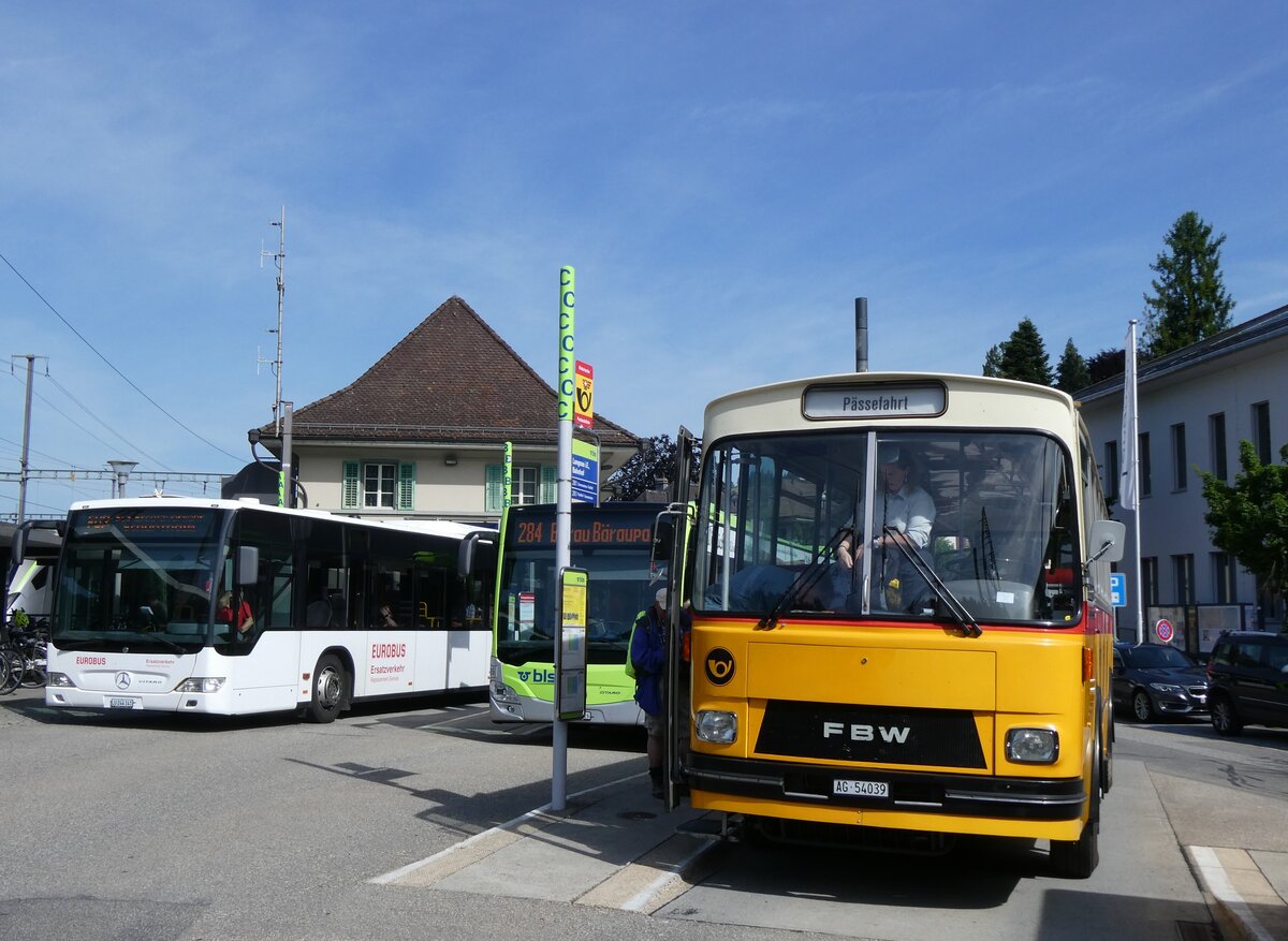 (276'166) - Birchler, Remetschwil - AG 54'039 - FBW/T�scher (ex Gerber, Winkel; ex Eggenberger, M�riken; ex Tanner, Bubendorf; ex P 24'803) am 1. Juni 2025 beim Bahnhof Langnau