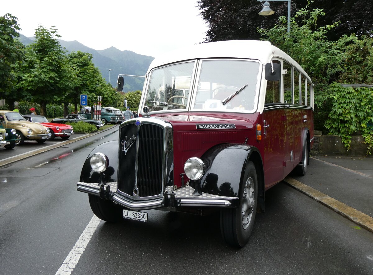 (276'368) - Bechter, Dagmersellen - LU 82'380 - Saurer/Krapf (ex M�nch, D-Marienberg; ex Spirig, Widnau; ex RhV Altst�tten Nr. 33; ex Th�r, Eichberg) am 7. Juni 2025 in Sarnen, OiO