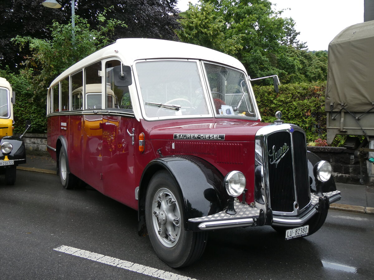 (276'369) - Bechter, Dagmersellen - LU 82'380 - Saurer/Krapf (ex M�nch, D-Marienberg; ex Spirig, Widnau; ex RhV Altst�tten Nr. 33; ex Th�r, Eichberg) am 7. Juni 2025 in Sarnen, OiO