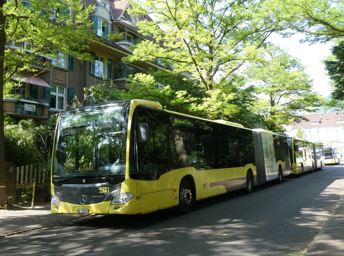 (276'776) - STI Thun - Nr. 161/BE 752'161 - Mercedes am 15. Juni 2025 beim Bahnhof Thun (Kante X)