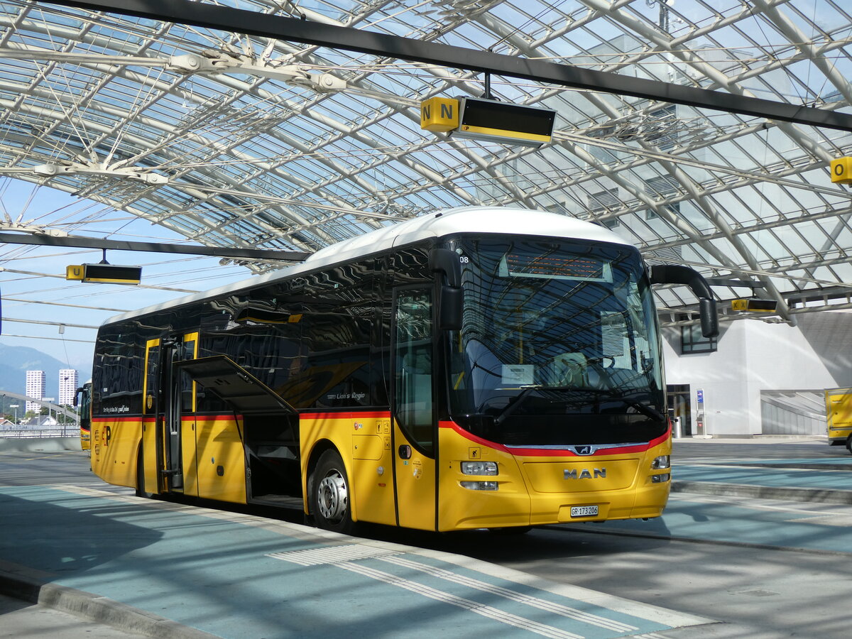 (276'877) - PostAuto Graub�nden - GR 173'206/PID 11'508 - MAN am 18. Juni 2025 in Chur, Postautostation