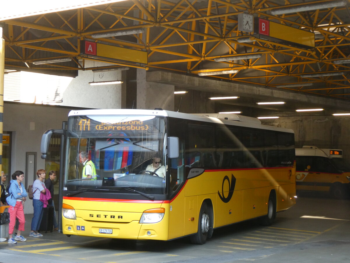 (276'983) - PostAuto Graub�nden - GR 179'706/PID 11'306 - Setra am 19. Juni 2025 in Thusis, Postautostation