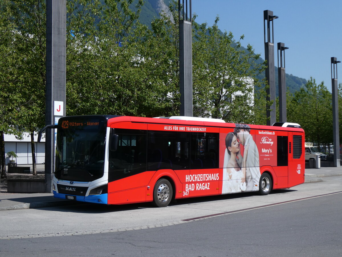 (277'125) - BSW Sargans - Nr. 347/SG 317'757 - MAN am 20. Juni 2025 beim Bahnhof Sargans