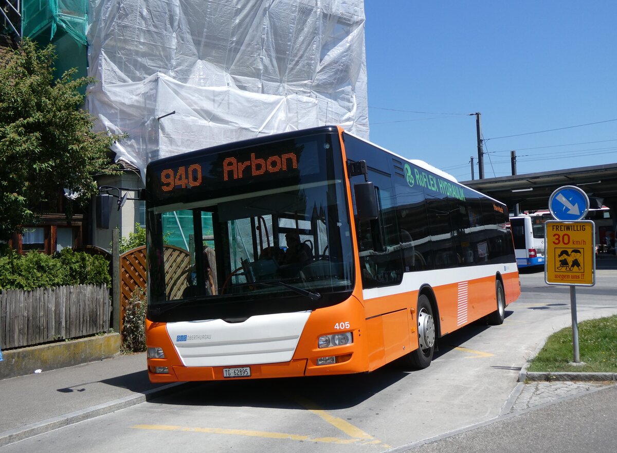 (277'148) - BOTG Amriswil - Nr. 405/TG 62'895 - MAN (ex Nr. 5) am 20. Juni 2025 beim Bahnhof Romanshorn