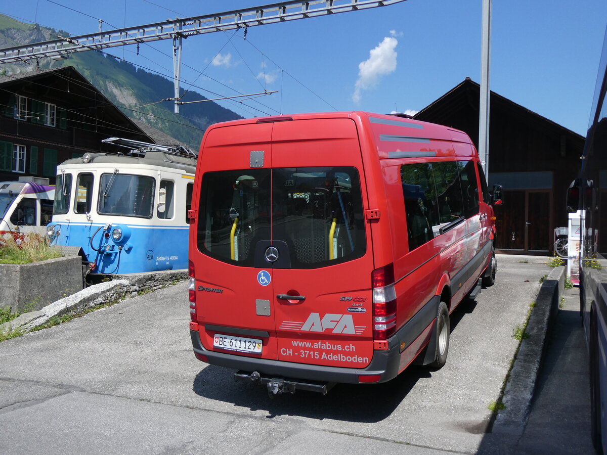 (277'175) - AFA Adelboden - Nr. 52/BE 611'229 - Mercedes am 21. Juni 2025 beim Bahnhof Lenk