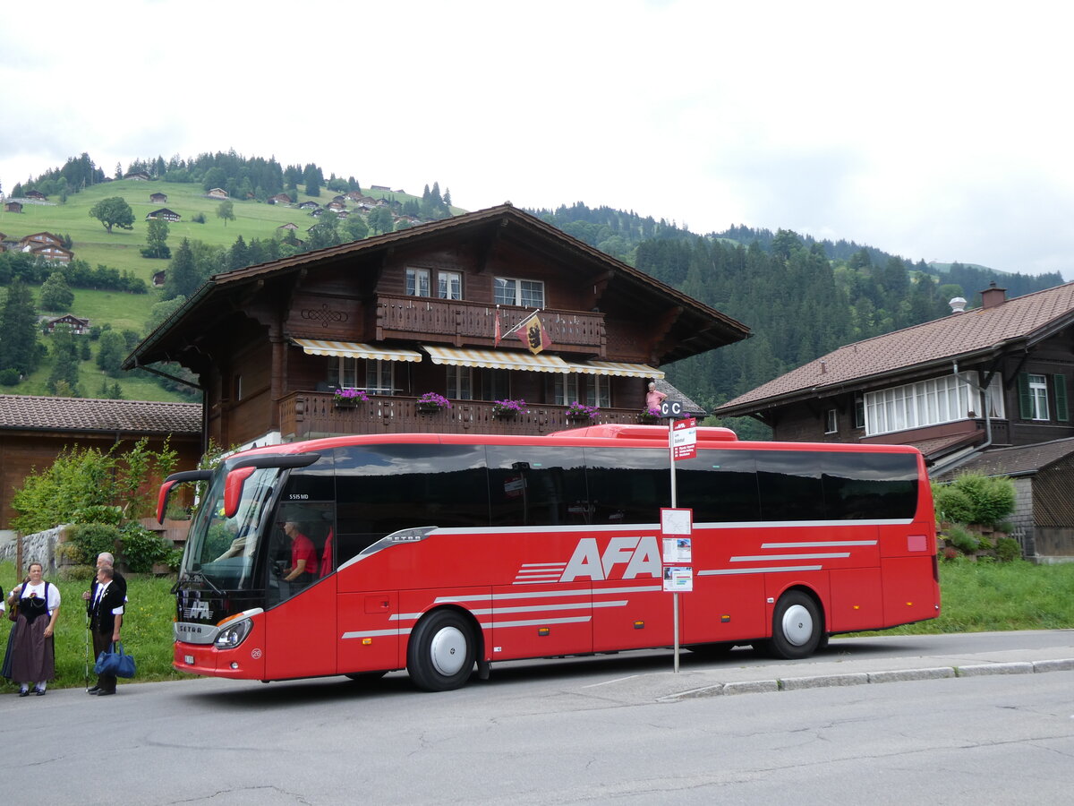 (277'199) - AFA Adelboden - Nr. 26/BE 26'708 - Setra am 21. Juni 2025 beim Bahnhof Lenk