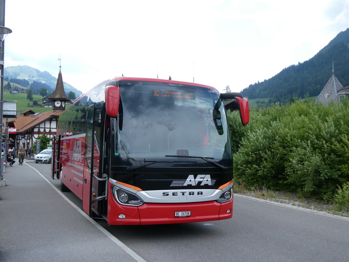 (277'210) - AFA Adelboden - Nr. 26/BE 26'708 - Setra am 21. Juni 2025 beim Bahnhof Zweisimmen