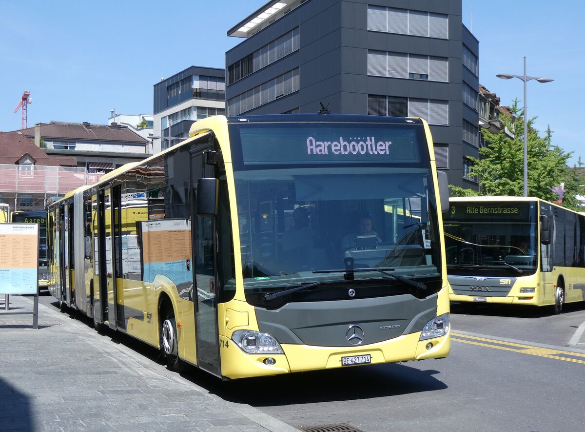 (277'216) - STI Thun - Nr. 714/BE 427'714 - Mercedes am 22. Juni 2025 beim Bahnhof Thun