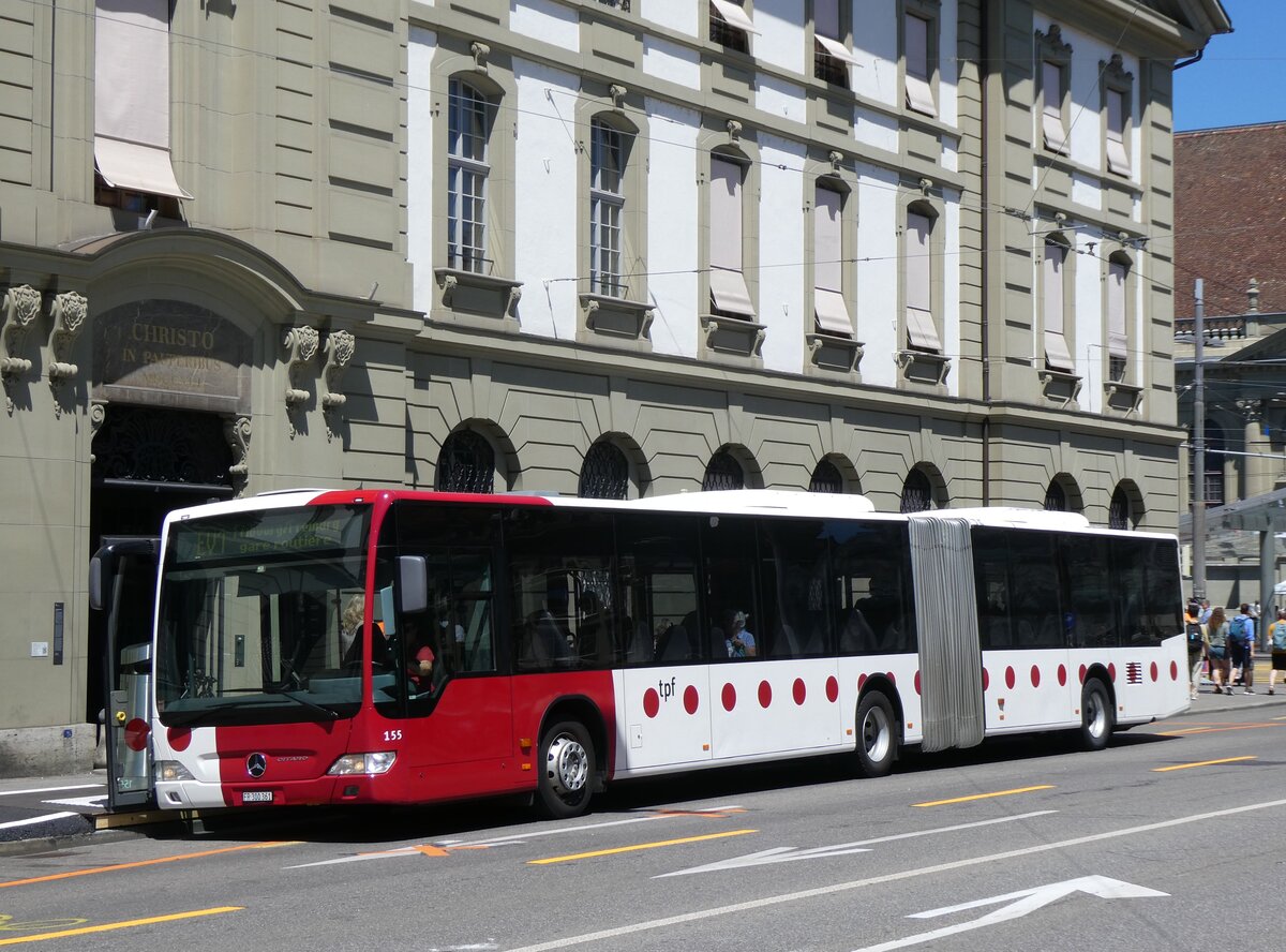 (277'316) - TPF Fribourg - Nr. 155/FR 300'361 - Mercedes am 28. Juni 2025 beim Bahnhof Bern