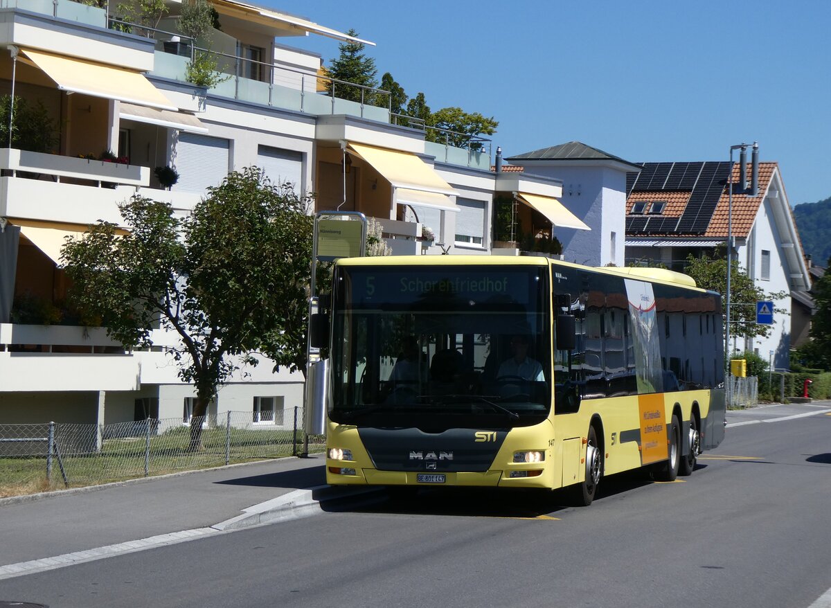 (277'345) - STI Thun - Nr. 147/BE 801'147 - MAN am 29. Juni 2025 in Thun, H�nnisweg