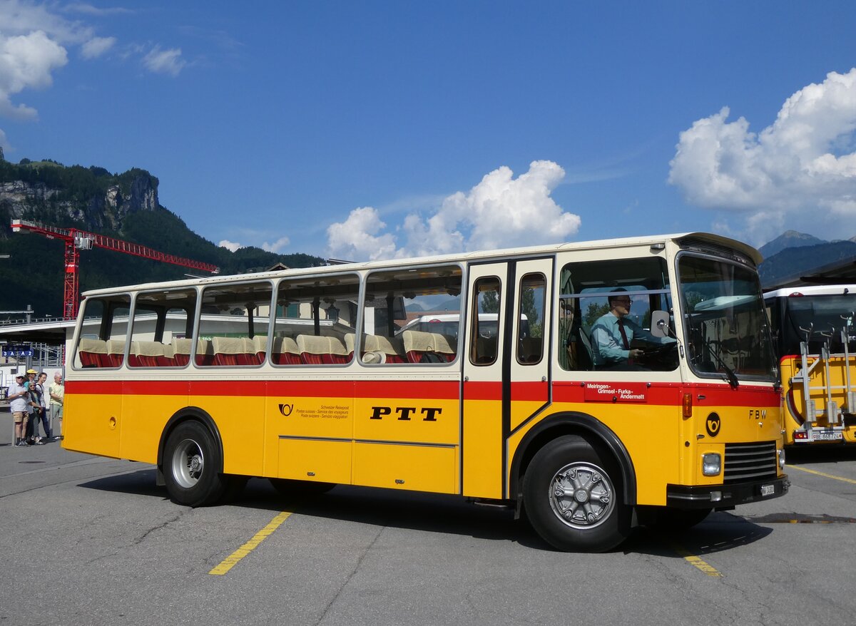 (277'376) - Lambach, Gommiswald - NW 24'301 - FBW/Eggli (ex Tanner+Lambach, Reigoldswil; ex Lambach, Rieden; ex Meier, Gr�t; ex AVG Grindelwald Nr. 13; ex P 24'182) am 1. Juli 2025 beim Bahnhof Meiringen