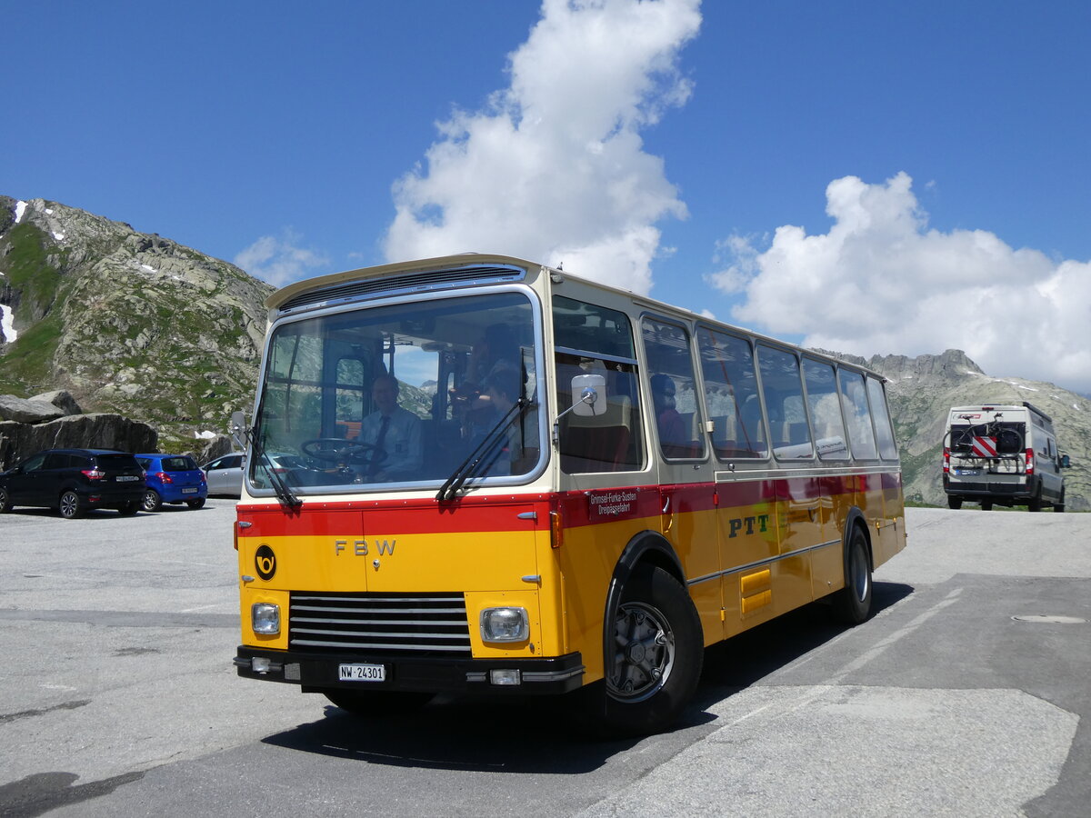 (277'427) - Lambach, Gommiswald - NW 24'301 - FBW/Eggli (ex Tanner+Lambach, Reigoldswil; ex Lambach, Rieden; ex Meie, Gr�t; ex AVG Grindelwald Nr. 13; ex P 24'182) am 1. Juli 2025 in Grimsel, Passh�he