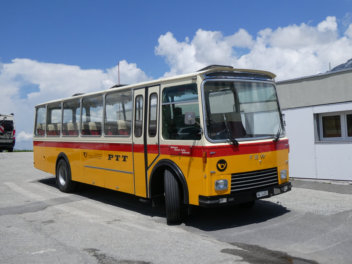 (277'436) - Lambach, Gommiswald - NW 24'301 - FBW/Eggli (ex Tanner+Lambach, Reigoldswil; ex Lambach, Rieden; ex M�ller, Gr�t; ex AVG Grindelwald Nr. 13; ex P 24'182) am 1. Juli 2025 in Grimsel, Passh�he