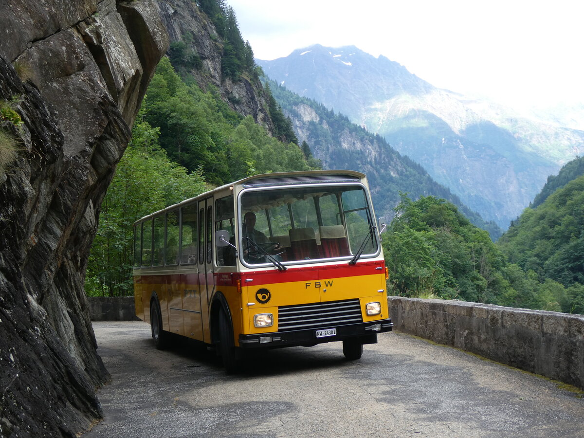 (277'463) - Lambach, Gommiswald - NW 24'301 - FBW/Eggli (ex Tanner+Lambach, Reigoldswil; ex Lambach, Rieden; ex Meier, Gr�t; ex AVG Grindelwald Nr. 13; ex P 24'182) am 1. Juli 2025 auf der alten Grimselstrasse