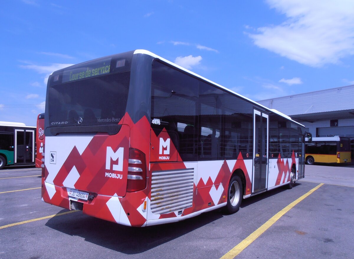 (277'608) - CarPostal Ouest - JU 48'604/PID 4476 - Mercedes (ex Nr. 54; ex Stucki, Porrentruy Nr. 23) am 5. Juli 2025 in Kerzers, Interbus