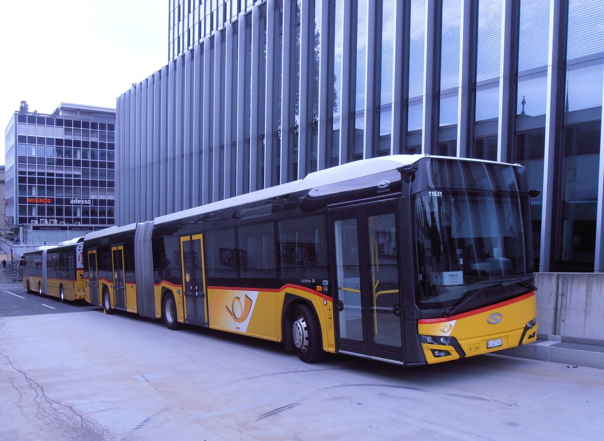 (277'630) - PostAuto Bern - Nr. 11'631/BE 407'862/PID 11'631 - Solaris am 6. Juli 2025 in Bern, Postautostation