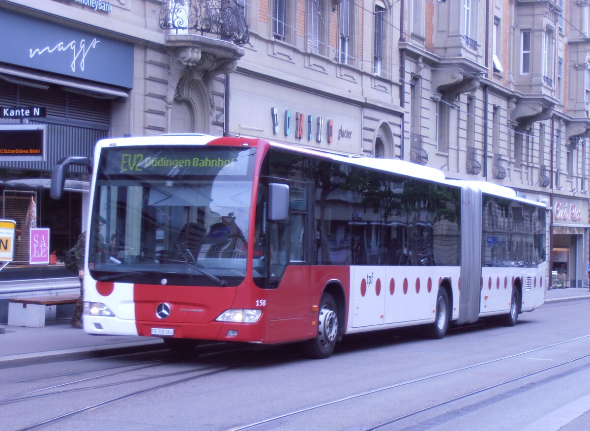 (277'659) - TPF Fribourg - Nr. 158/FR 300'364 - Mercedes am 6. Juli 2025 beim Bahnhof Bern