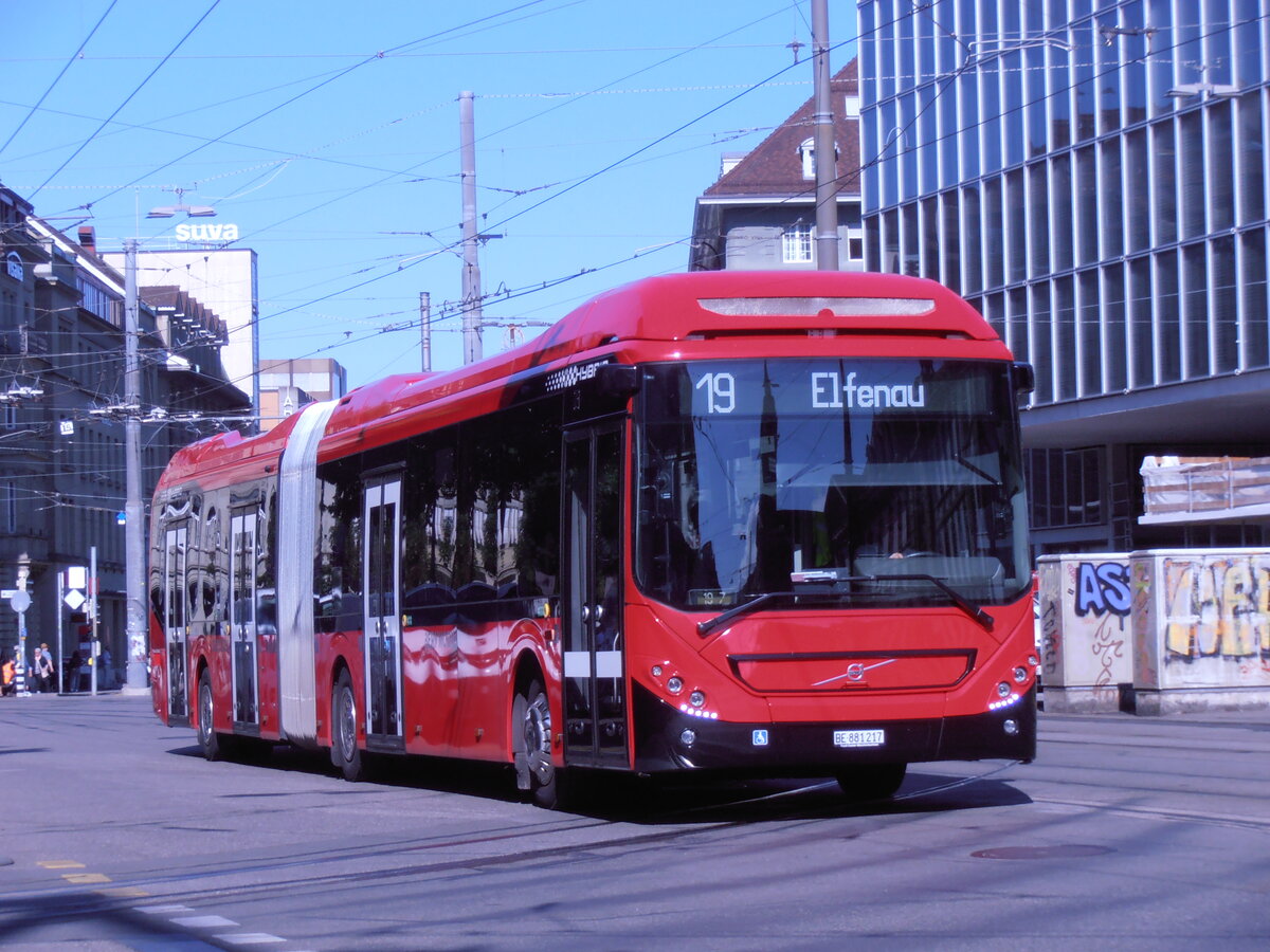 (277'697) - Bernmobil, Bern - Nr. 217/BE 881'217 - Volvo am 9. Juli 2025 beim Bahnhof Bern