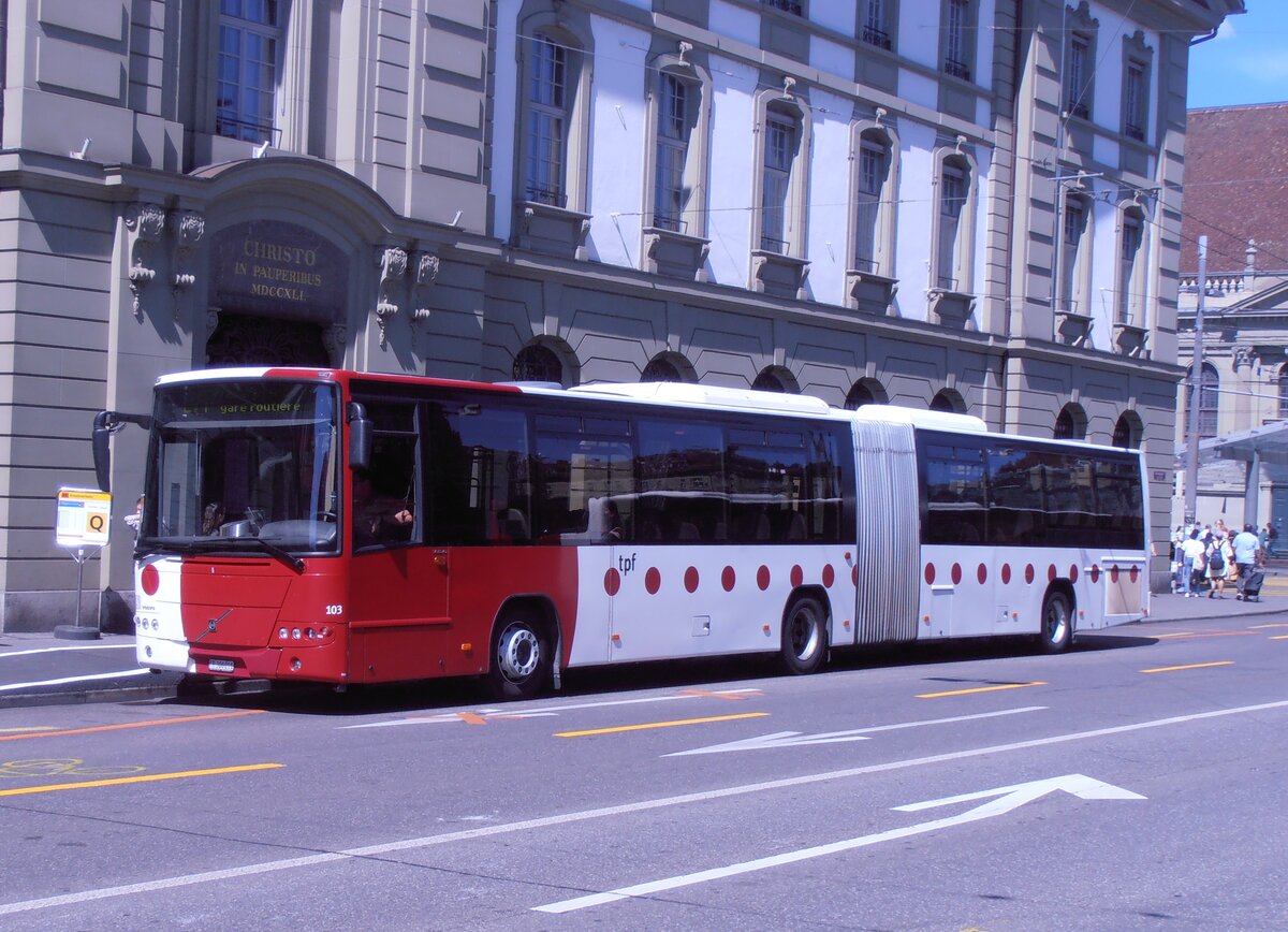 (277'829) - TPF Fribourg - Nr. 103/FR 300'211 - Volvo am 12. Juli 2025 beim Bahnhof Bern