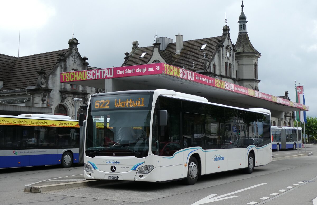 (278'014) - Schneider, Ermenswil - Nr. 9/SG 31'895 - Mercedes am 25. Juli 2025 beim Bahnhof Rapperswil