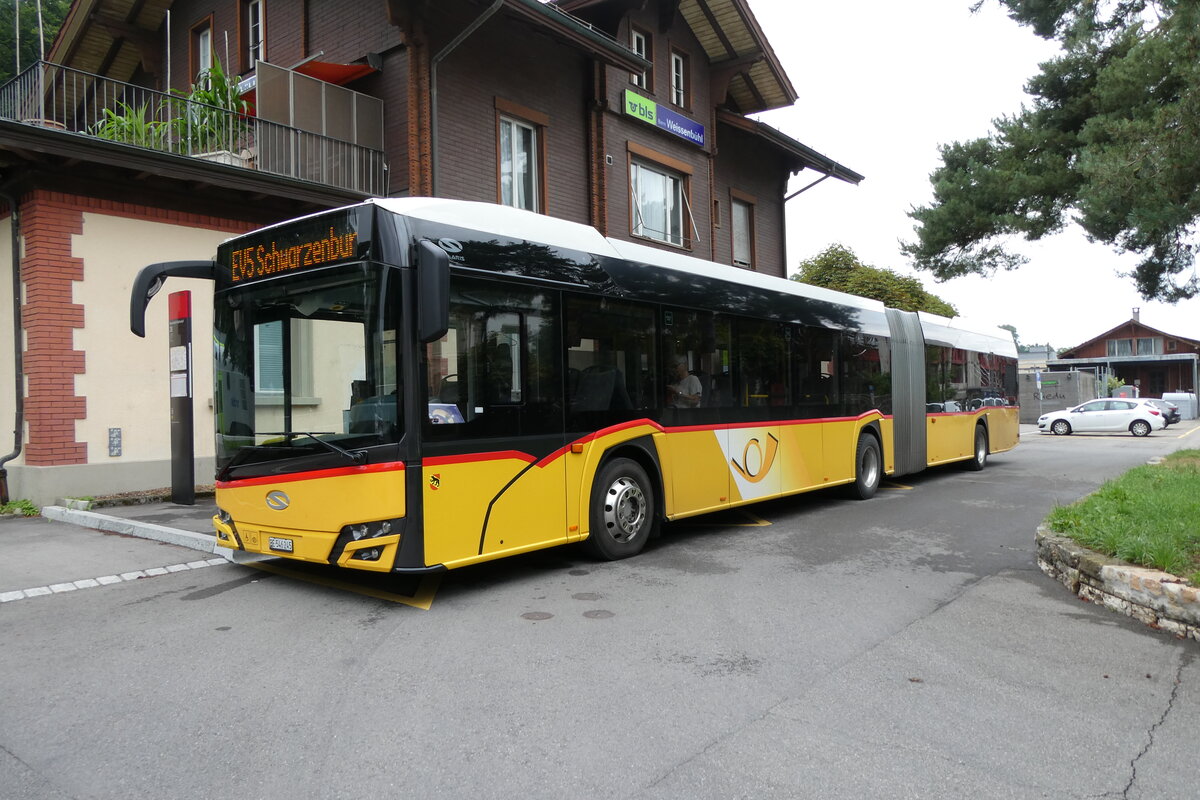 (278'042) - PostAuto Bern - Nr. 11'245/BE 546'245/PID 11'245 - Solaris am 26. Juli 2025 beim Bahnhof Bern Weissenb�hl