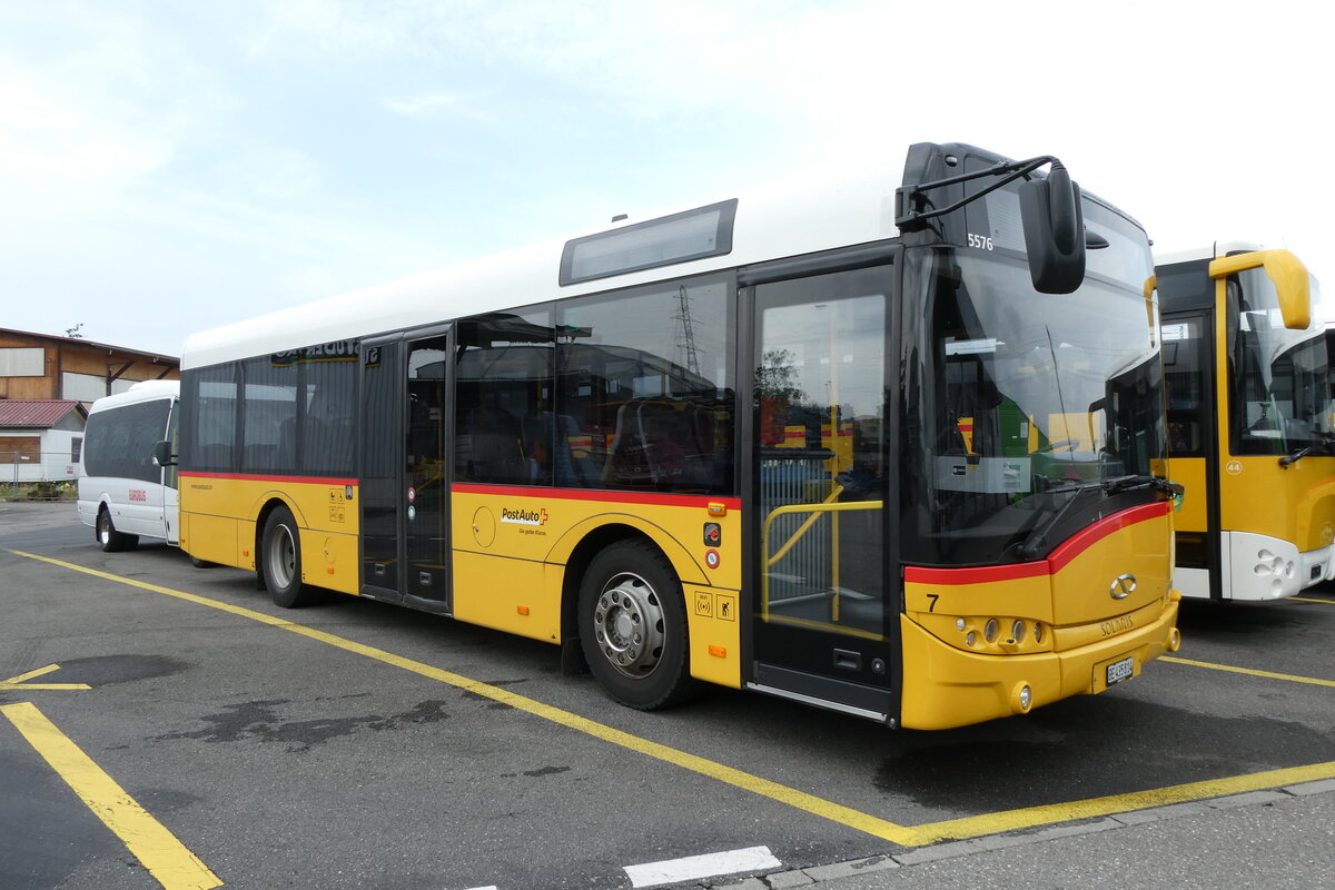 (278'087) - PostAuto Bern - Nr. 7/BE 435'814/PID 5570 - Solaris (ex Lengacher, Wichtrach Nr. 4) am 27. Juli 2025 in Kerzers, Interbus